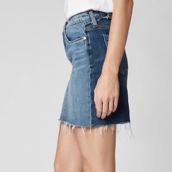 Bank NYC two faced color block denim mini skirt cut off raw frayed hem 28 - Picture 12 of 12